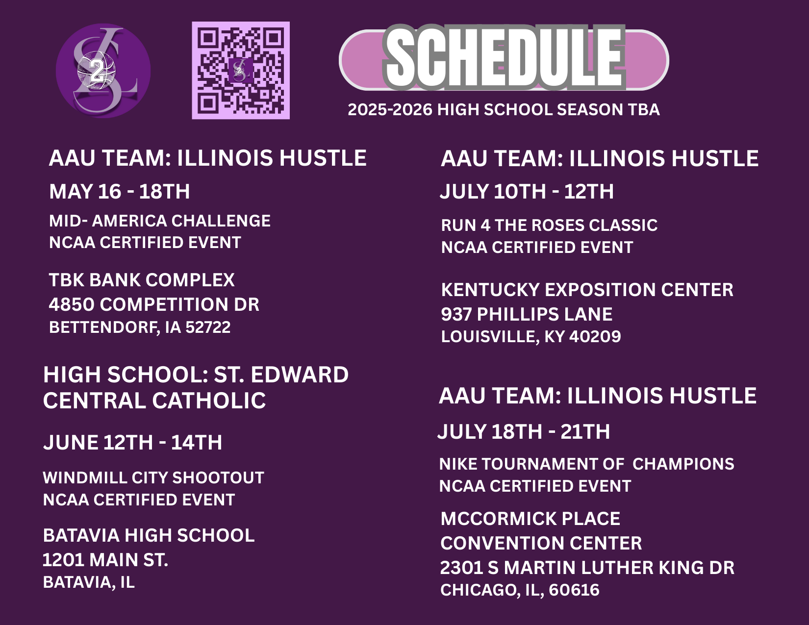 Savannah Lynch Summer 2025 Basketball Schedule