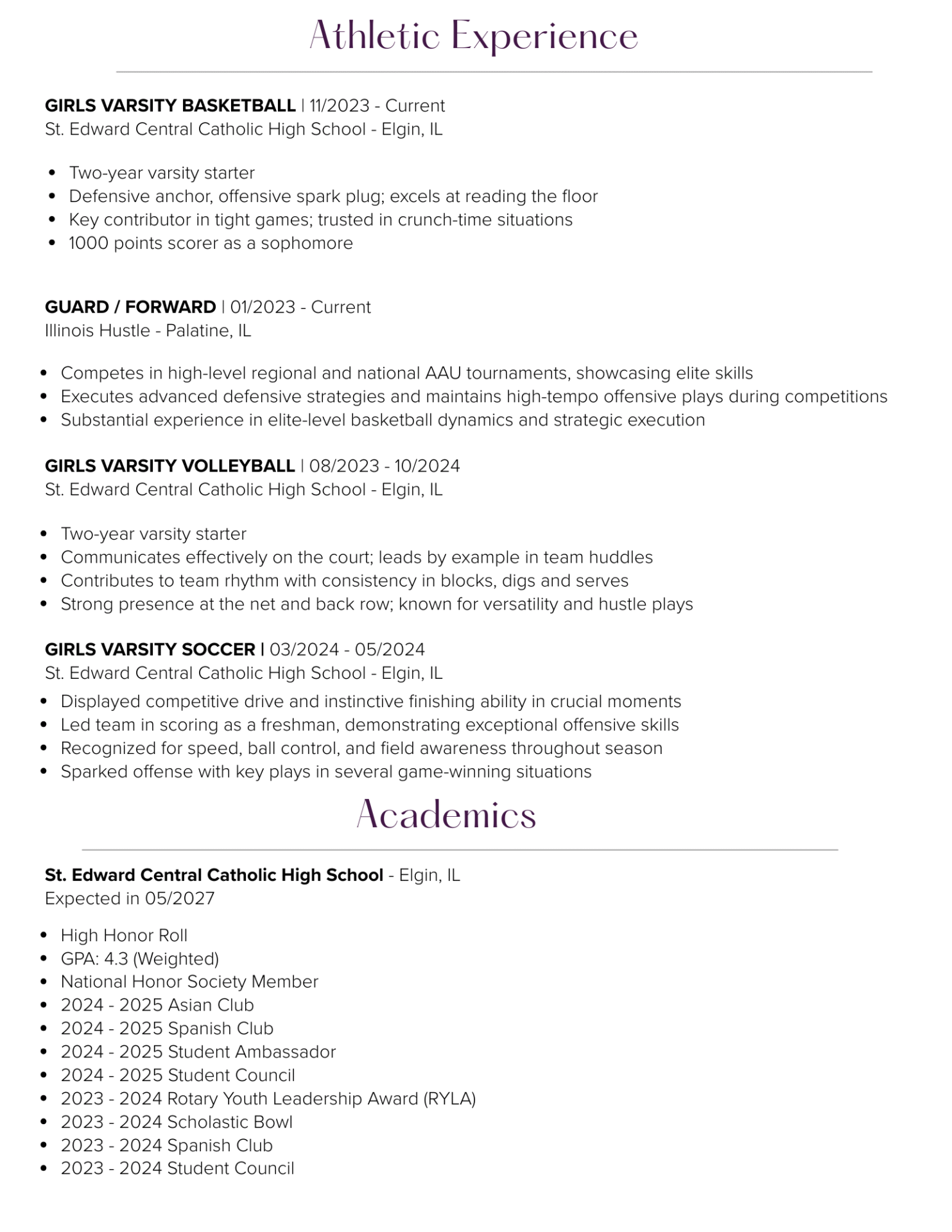 Savannah Lynch Resume